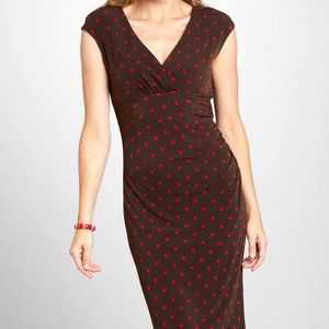Premise Polka Dot Shirred Dress
